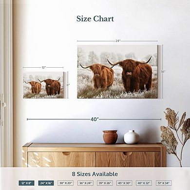 Hairy Scottish Highland Cows Wall Art
