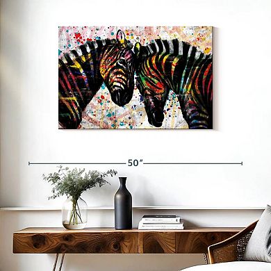 Paint Splash Zebras Wall Art