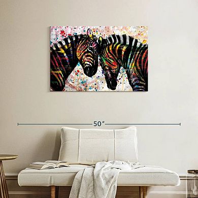 Paint Splash Zebras Wall Art