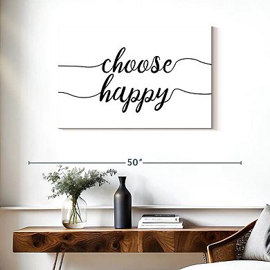 Choose Happy Minimalist Wall Art