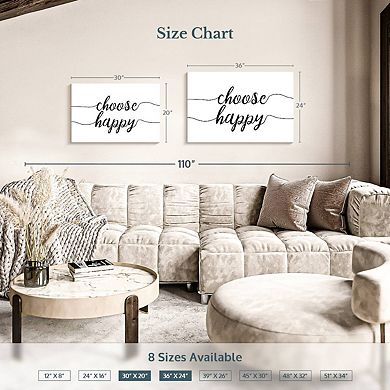 Choose Happy Minimalist Wall Art