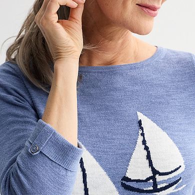 Petite Croft & Barrow® Motif Pullover Sweater
