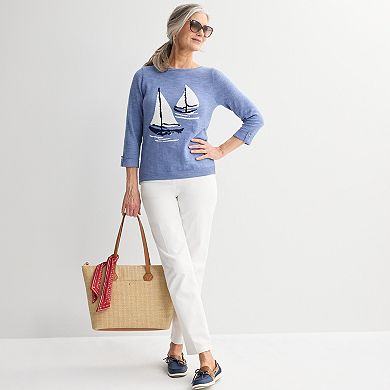 Petite Croft & Barrow® Motif Pullover Sweater