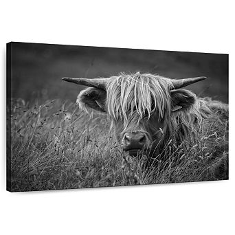Isle Of Skye Highland Cattle BW Wall Art
