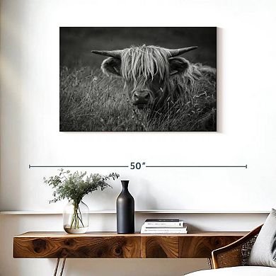 Isle Of Skye Highland Cattle BW Wall Art