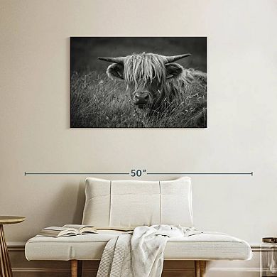 Isle Of Skye Highland Cattle BW Wall Art