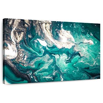 Abstract Teal Wall Art