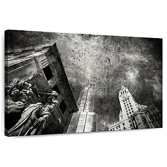 Grunge Chicago Skyline Wall Art