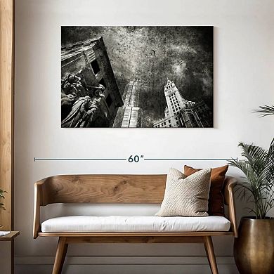 Grunge Chicago Skyline Wall Art
