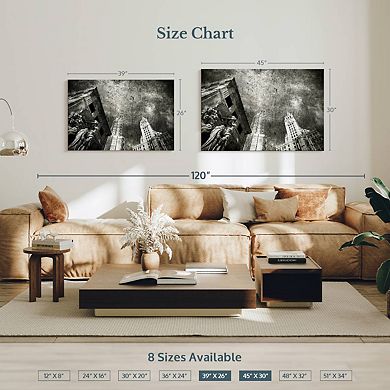 Grunge Chicago Skyline Wall Art
