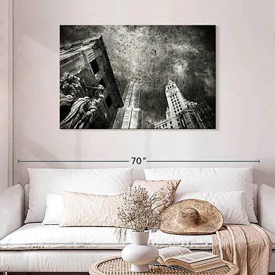 Grunge Chicago Skyline Wall Art