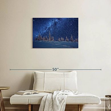 Winter Forest Over Milky Way Wall Art