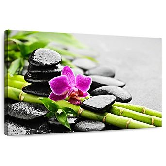 Basalt Stones And Orchid Wall Art