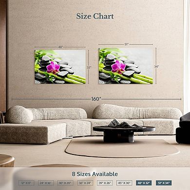 Basalt Stones And Orchid Wall Art