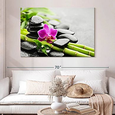 Basalt Stones And Orchid Wall Art