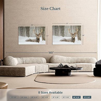 Snow Covered Elk Wall Art