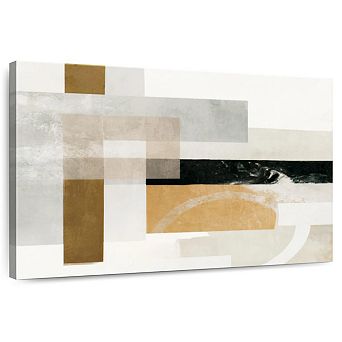 Abstract Gold And Gray Rectangles Wall Art