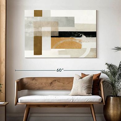 Abstract Gold And Gray Rectangles Wall Art
