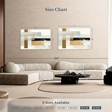 Abstract Gold And Gray Rectangles Wall Art