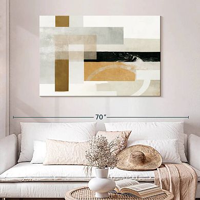 Abstract Gold And Gray Rectangles Wall Art