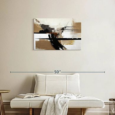 Beige Chaotic Streaks I Wall Art
