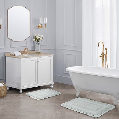 Laura Ashley 2-pc. XL Crochet Cotton Bath Rug Set