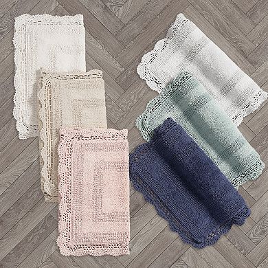 Laura Ashley 2-pc. XL Crochet Cotton Bath Rug Set