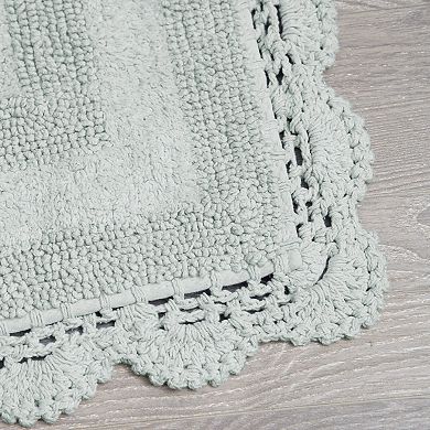 Laura Ashley 2-pc. XL Crochet Cotton Bath Rug Set