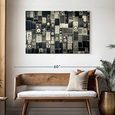 Monochrome Music Speakers Wall Art