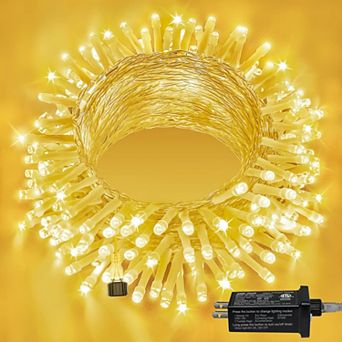 Ollny 120 LED 40ft Warm White Connectable String Lights (Clear Cable, Plug in, 8 Modes)