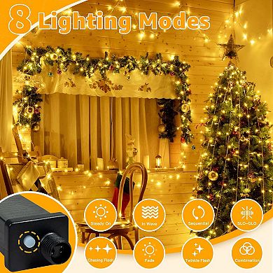 Ollny 120 LED 40ft Warm White Connectable String Lights (Clear Cable, Plug in, 8 Modes)