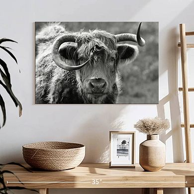 Monochrome Highland Cow Wall Art