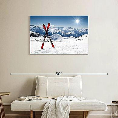 Red Skis Wall Art
