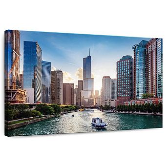 Chicago River Boats Wall Art