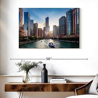 Chicago River Boats Wall Art