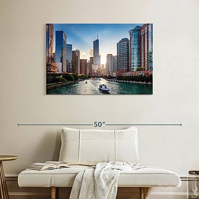 Chicago River Boats Wall Art