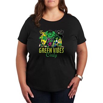 Plus Size Marvel Green Vibes Only Graphic Tee