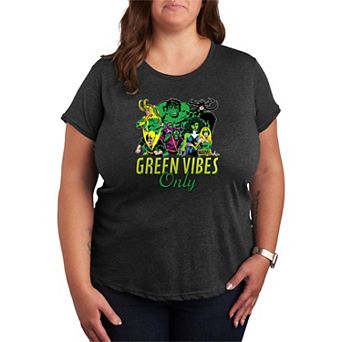 Plus Size Marvel Green Vibes Only Graphic Tee