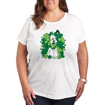 Plus Size Disney's Pluto Shamrocks Graphic Tee