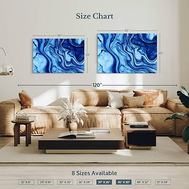 Blue Wave Dynamic Abstract Wall Art