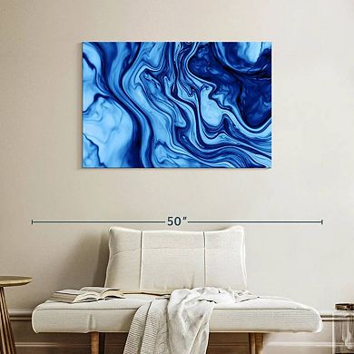Blue Wave Dynamic Abstract Wall Art