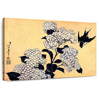 Hydrangea And Swallow Wall Art