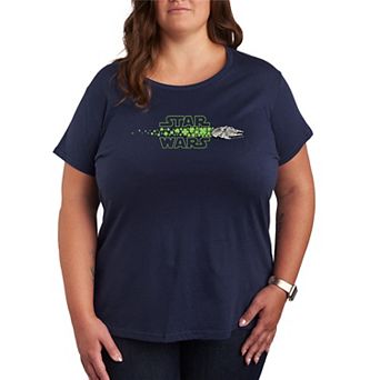 Plus Size Star Wars Millennium Falcon St. Patrick's Day Logo Graphic Tee