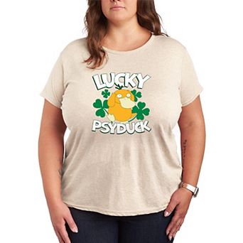 Plus Size Pokémon Lucky Psyduck Graphic Tee