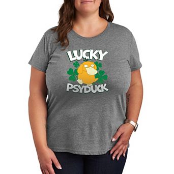 Plus Size Pokémon Lucky Psyduck Graphic Tee