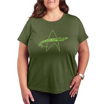 Plus Size Star Trek U.S.S. Enterprise Shamrocks Graphic Tee