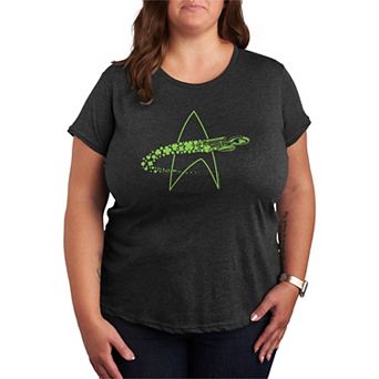 Plus Size Star Trek U.S.S. Enterprise Shamrocks Graphic Tee