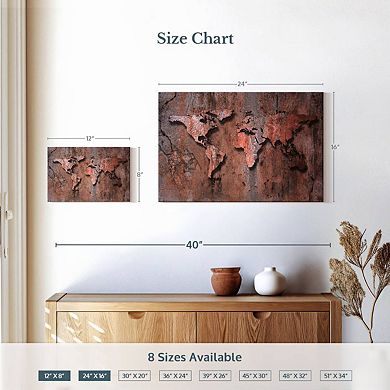 Rock World Map Wall Art