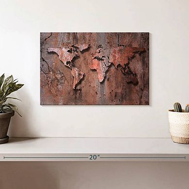 Rock World Map Wall Art