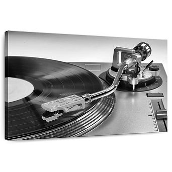 BW Vinyl Record Player Wall Art